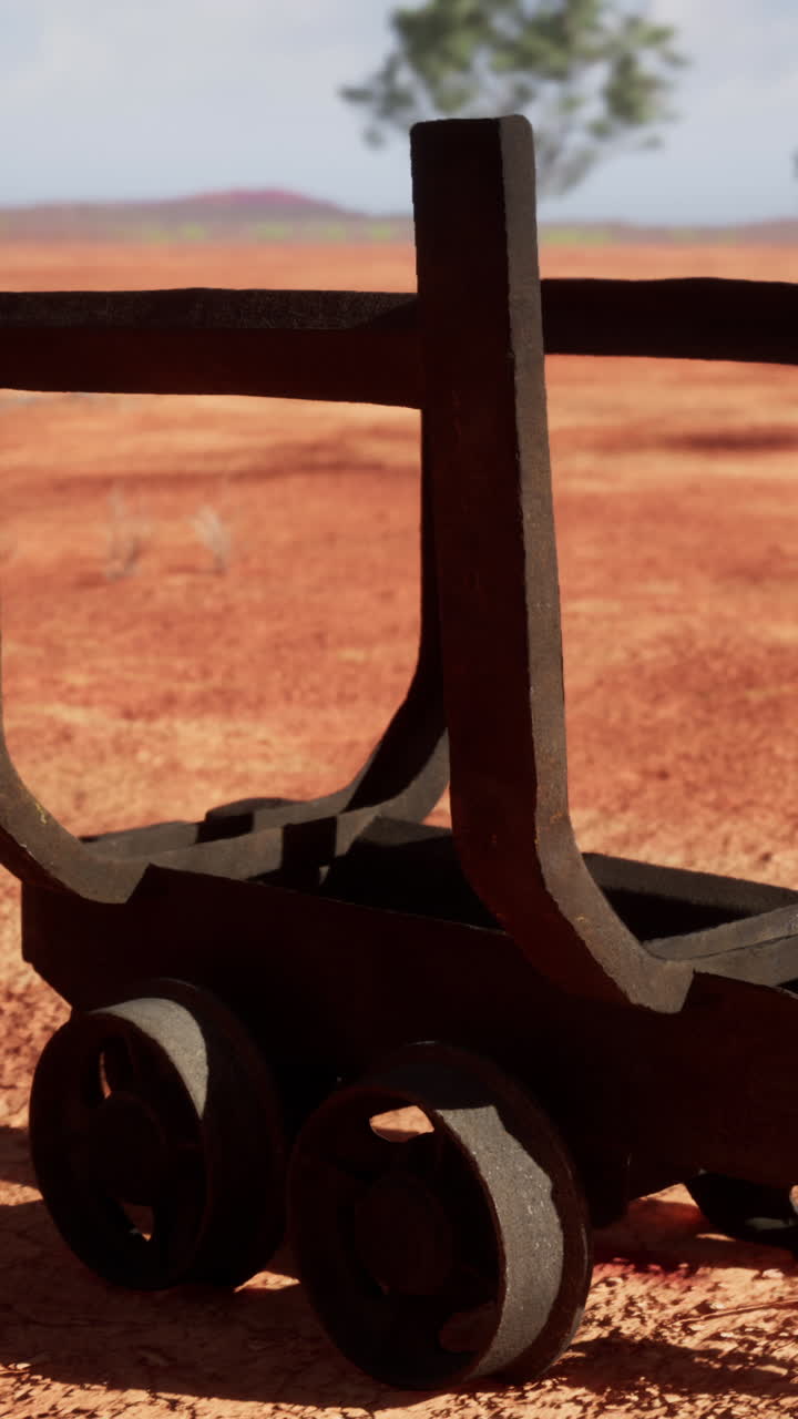 carro de minería oxidado en el interior