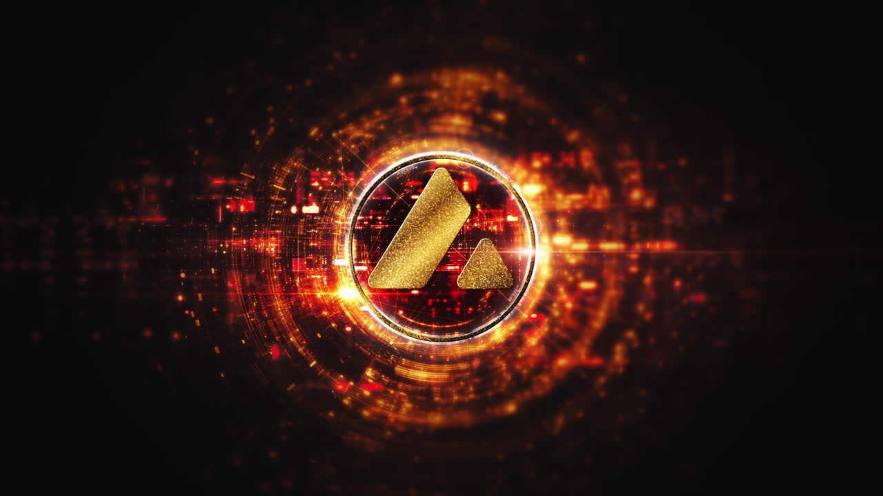 Futuristic digital background highlighting advanced cryptocurrency and encryption technology, featuring blockchain networks and secure cryptographic systems : Avalanche, AVAX