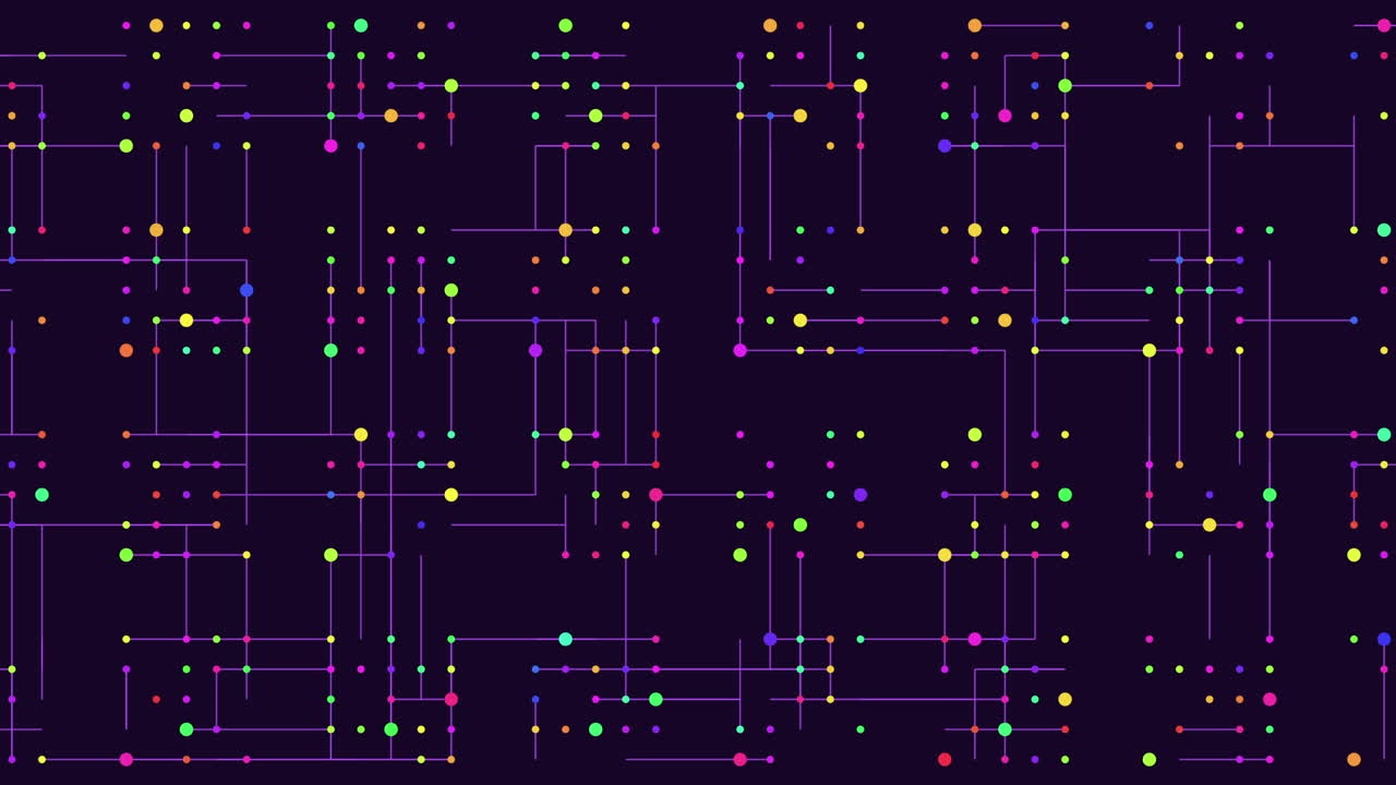 Vibrant Dots Creating Dynamic Patterns On Dark Backdrop