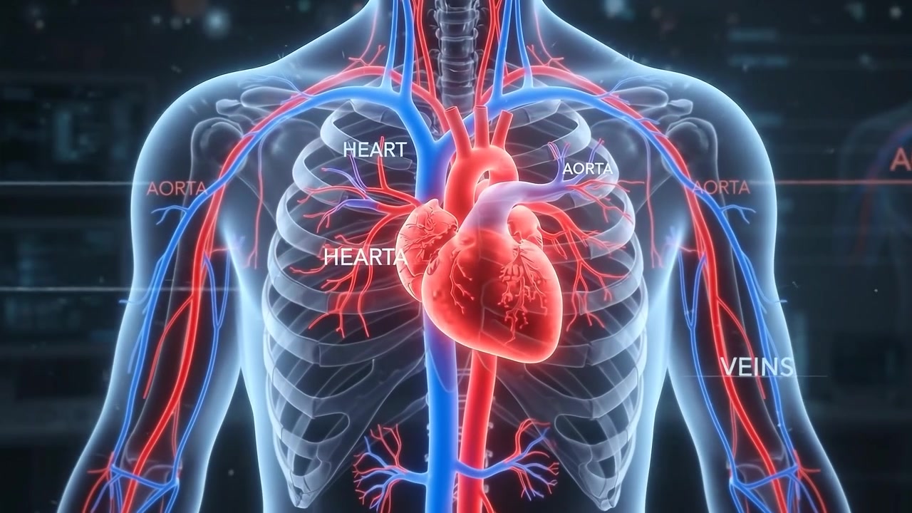 3D Medical Animation of Human Circulatory System and Beating Heart