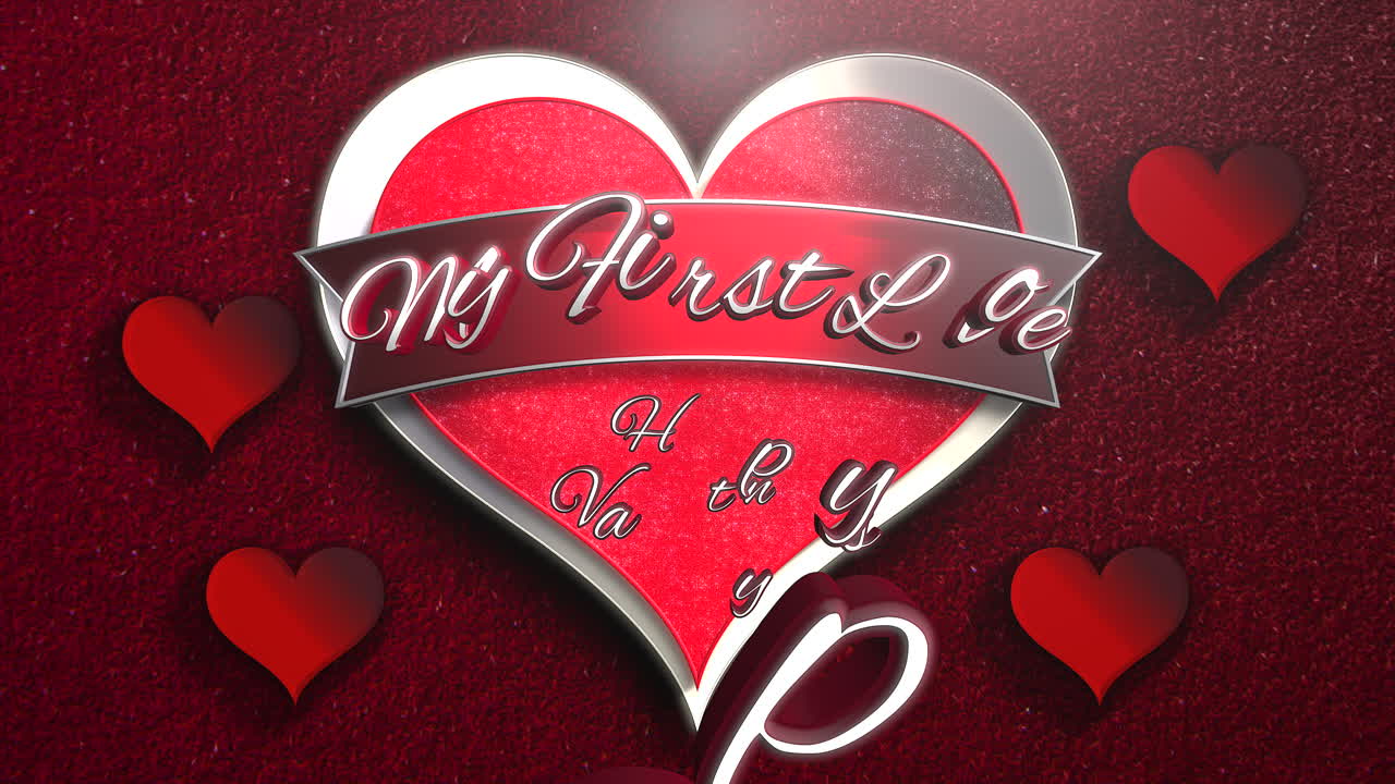 My First Love Text And Motion Romantic Heart On Valentines Day Free Motion  Graphics & Backgrounds Download Clips Wedding