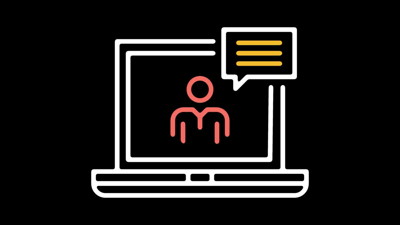 Online Help Chat Line Icon Animation with Alpha