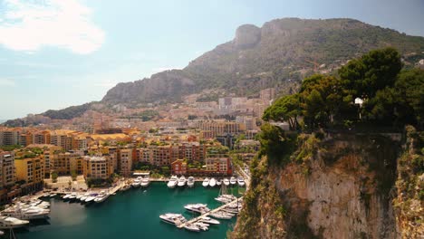panoramic view on fontvieille of port