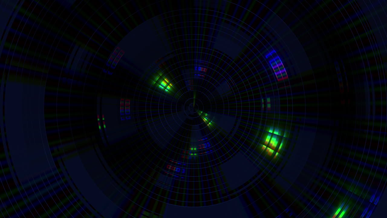 Spirale 3D vibrante di linee colorate su sfondo scuro