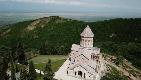 monastery in georgia kahtei drone shot