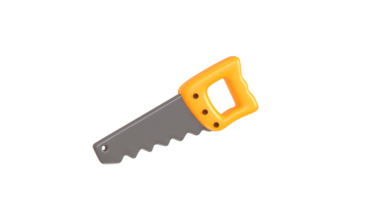Toy Saw Rotating Against White Background