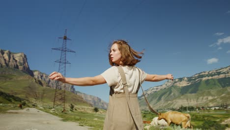 woman enjoying the mountain views