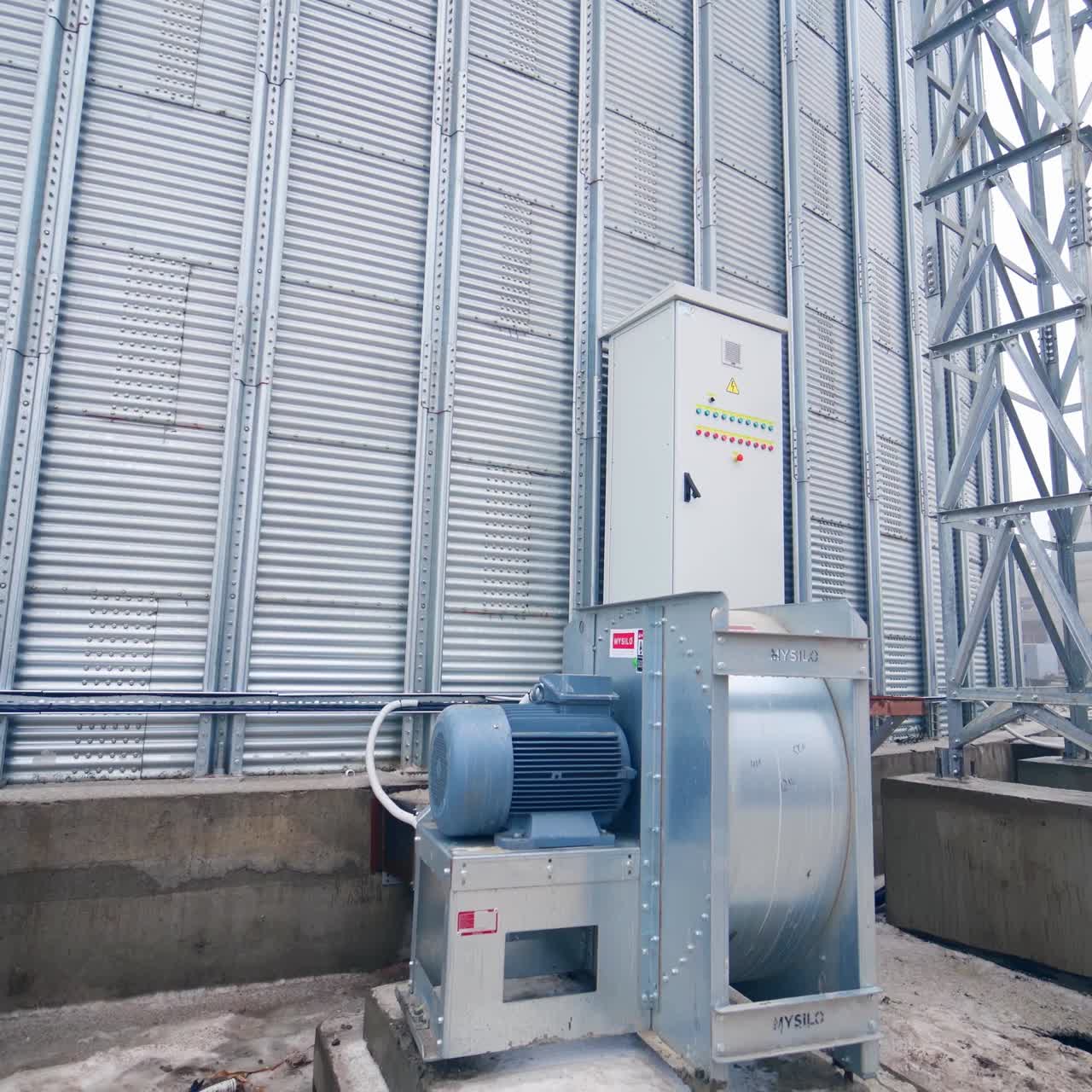 Grain storage generator. Grain storage generator with big metal tank