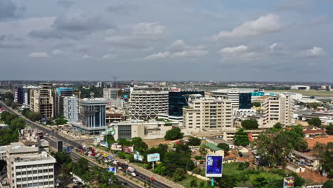 aerial shot of the city of accra in ghana during day