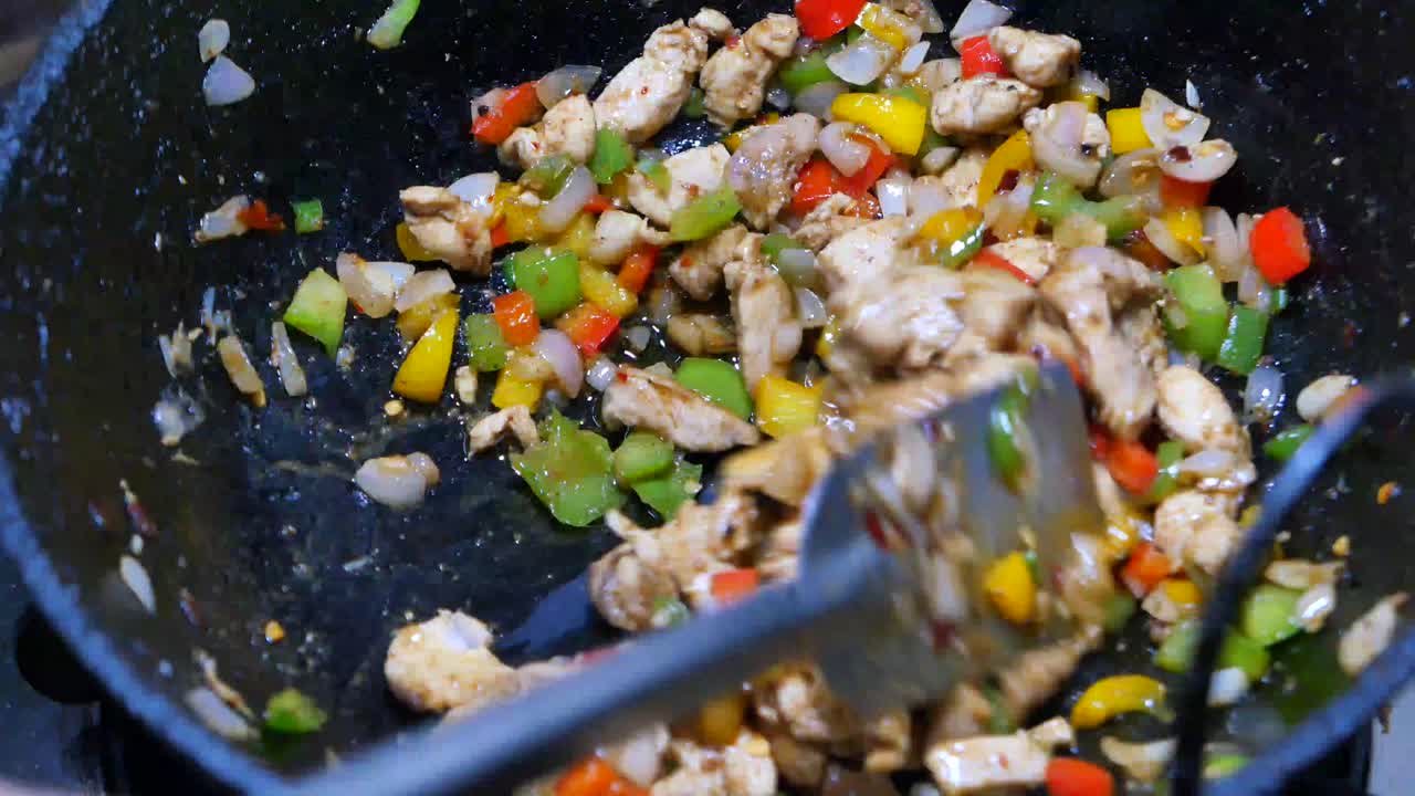 채소와 함께 긴