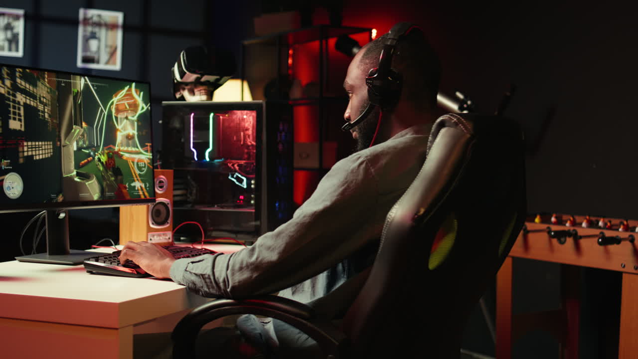 Gamer feeling upset after being defeated by rival players in game