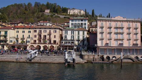 Hoteles-En-La-Orilla-Del-Lago-Como-En-Bellagio,-Lombardía,-Italia