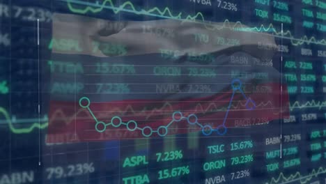 Animación-Del-Procesamiento-De-Datos-Sobre-La-Bandera-De-Rusia.