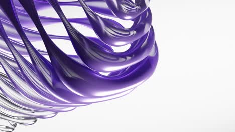 purple blue abstract ink on surface seamless loop swirl spinning on white background