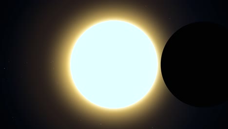 animación de un eclipse solar desde el principio hasta el final