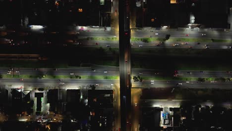 nighttime drone footage of a principal avenue in ecatepec, mexico