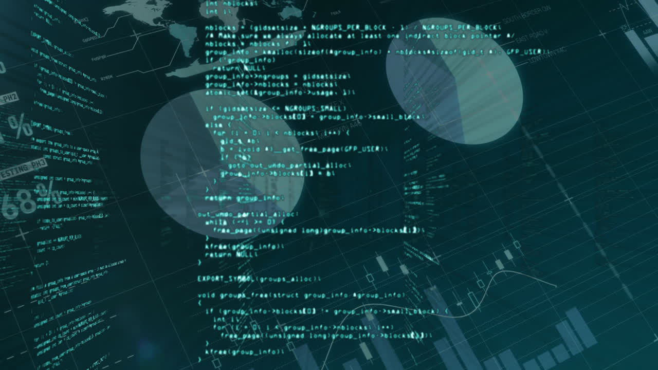 Animation of data processing and graphs during coronavirus covid19 pandemic