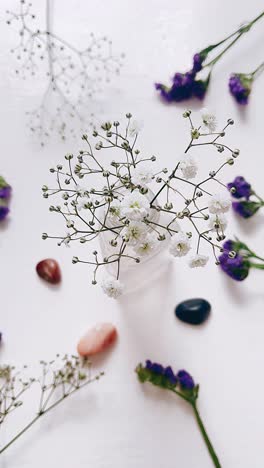 delicate floral arrangement with stones