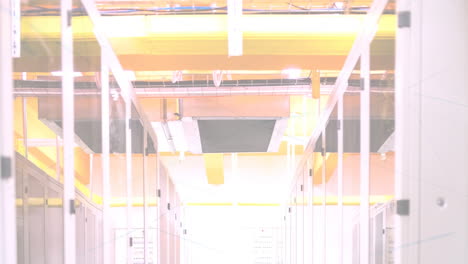 animation of computer servers room in faded shades