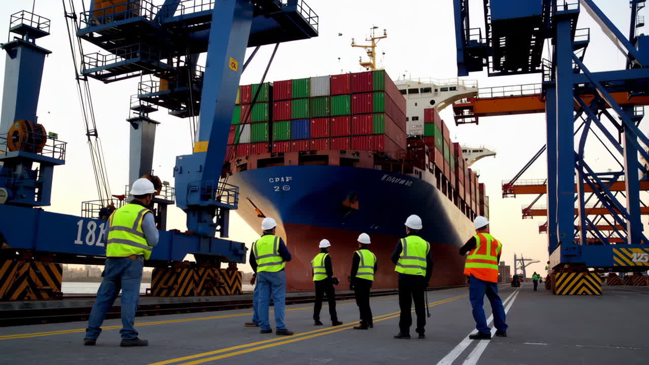 Container Ship Loading/Unloading at Port