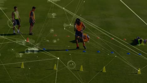 network connection with football team training