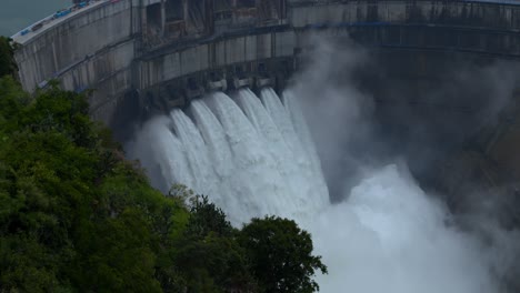 Drone-footage-of-a-super-large-dam-releasing-water-Baihetan