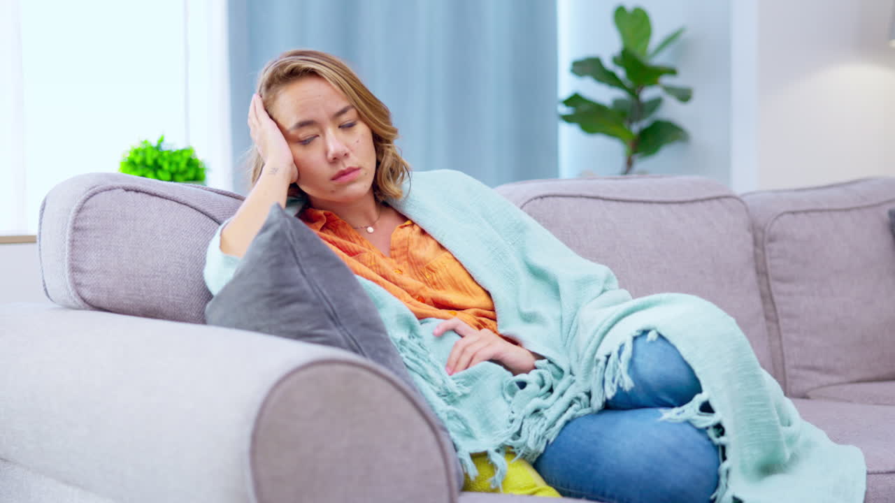 Depression, thinking and bored with an asian woman