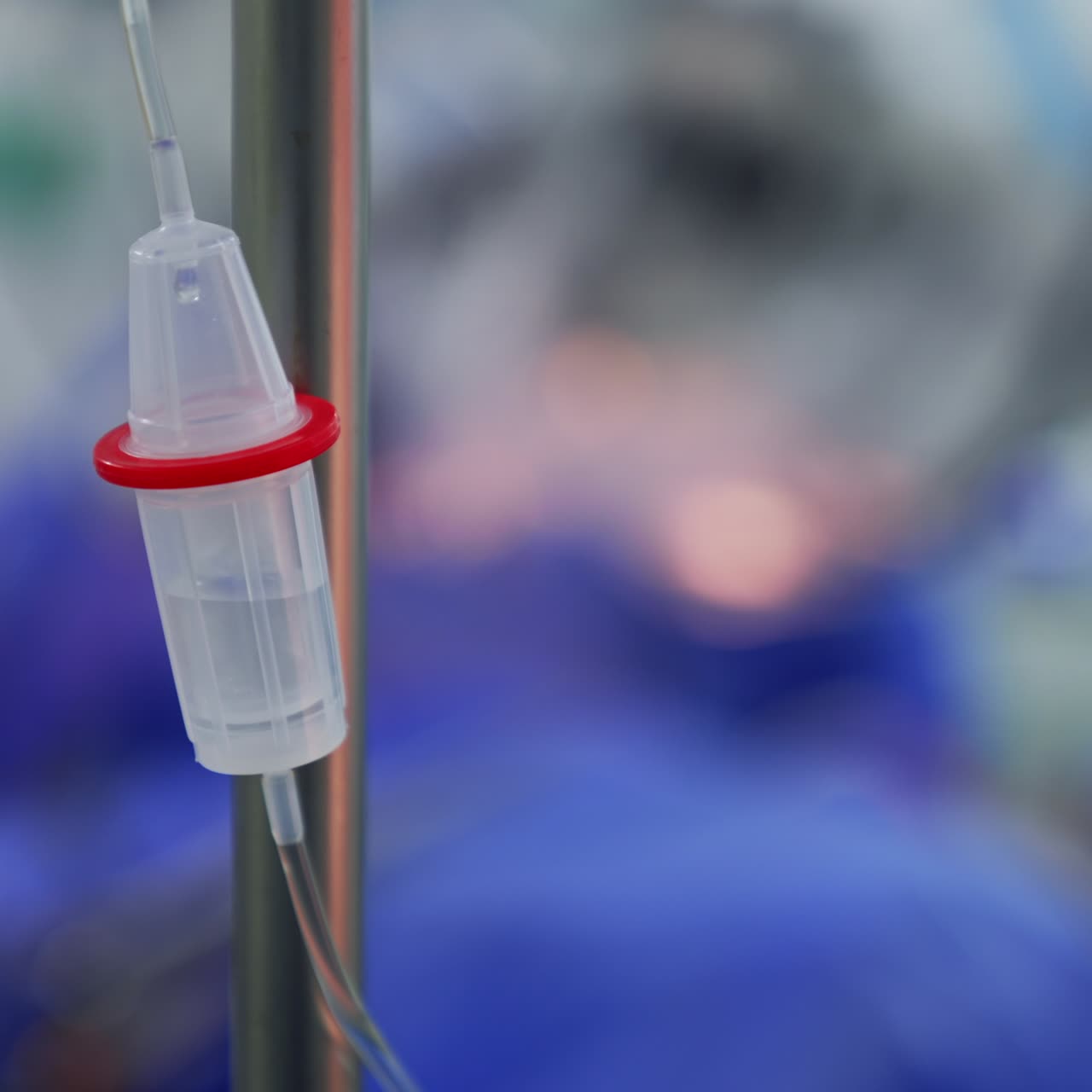 Close up view of medical dropper. Hospital sterile anesthesia preparation