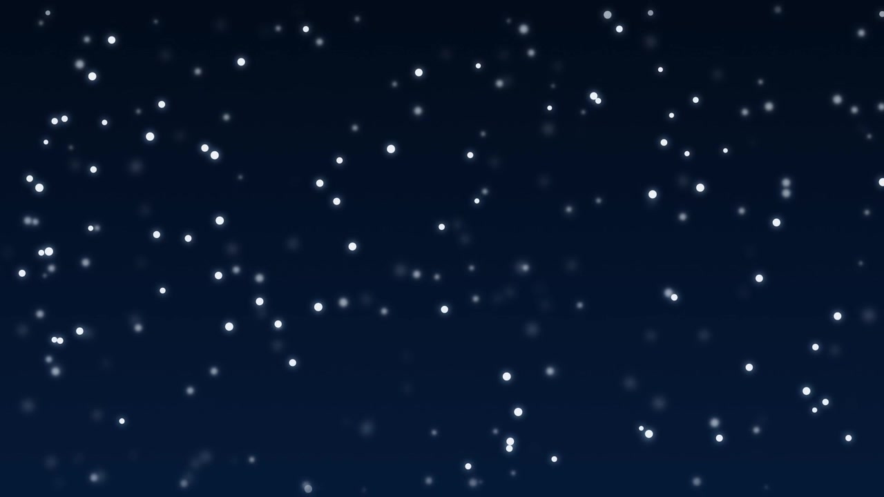 Abstract Motion Background with Floating White Particles on Dark Blue