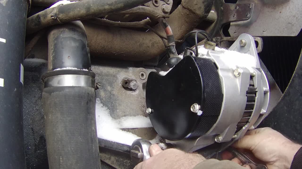 Installing a new alternator on a heavy duty diesel engine