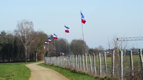 multiple dutch flags upside down because of governmental agricultural issues