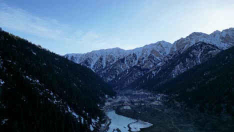 evening view between two mountains