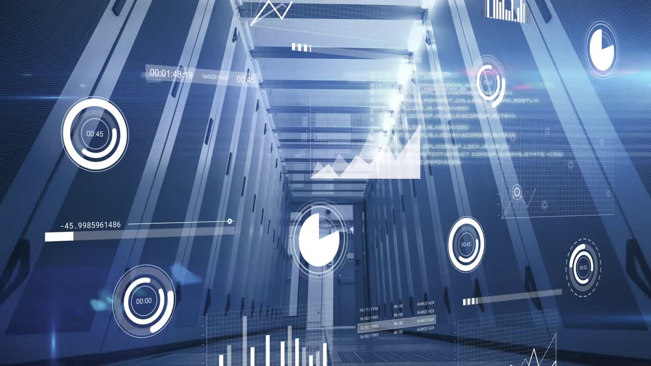 Animation of data processing over computer servers