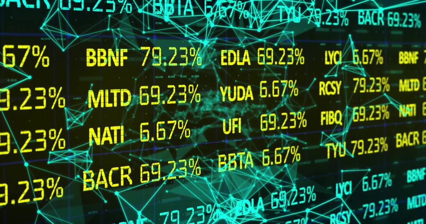 Digital Stock Market Data Display with Network Connections