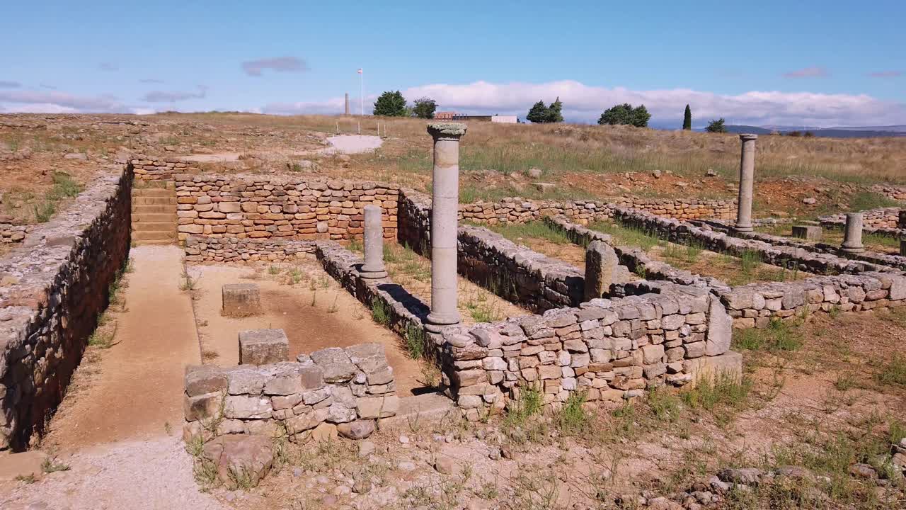 Roman ruins with colonnades at Garray Spain