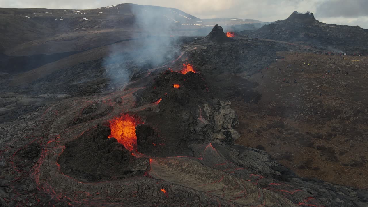 Lava Flow from Volcanic Eruption