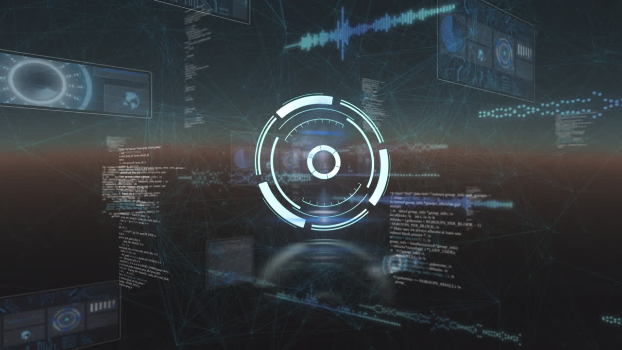 animación del escaneo del alcance sobre el procesamiento de datos