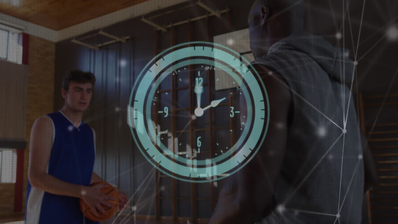 анимация сети связей между различными группами баскетболистов-мужчин