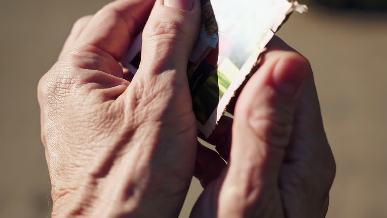 Holding a Faded Family Photo