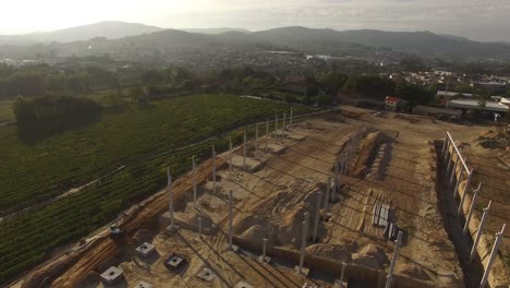 Vista-Aérea-De-La-Construcción-De-Una-Casa-De-Campo