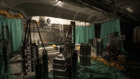 science laboratory equipment set up in a hidden bunker for research activities