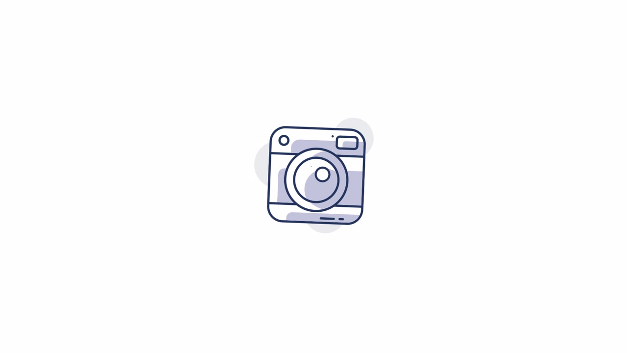 Icona animata della fotocamera dei social media con notifica