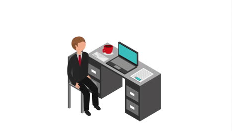 hombre de negocios en su escritorio