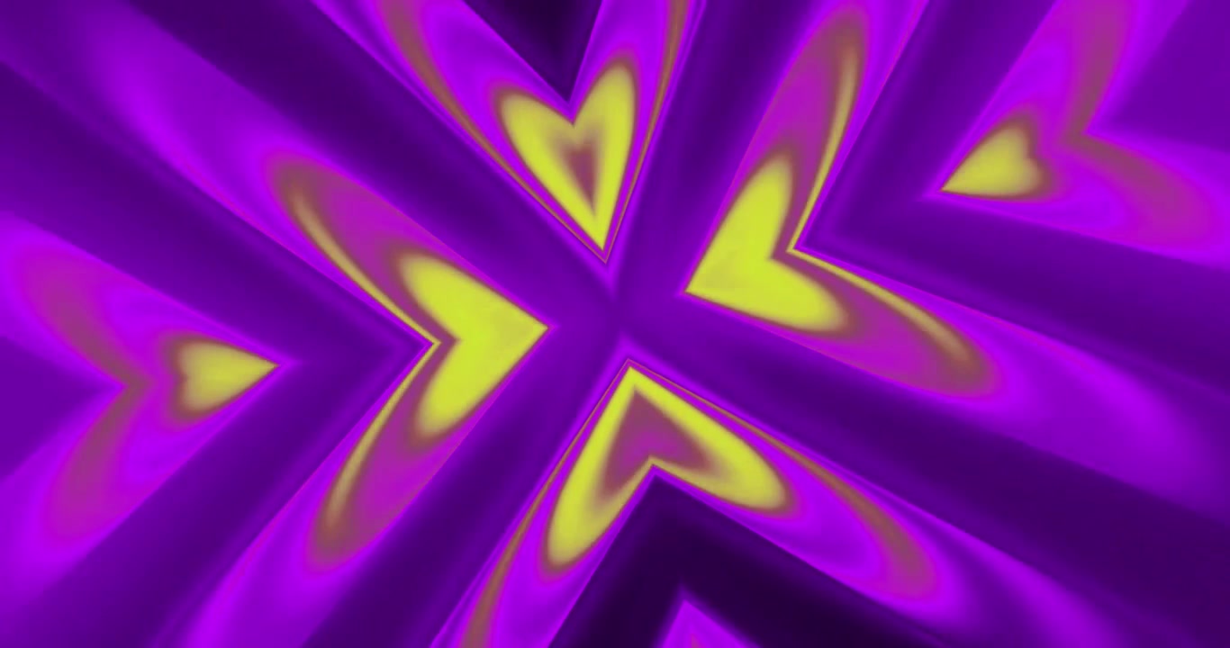 Forme geometriche astratte pulsanti in viola e giallo