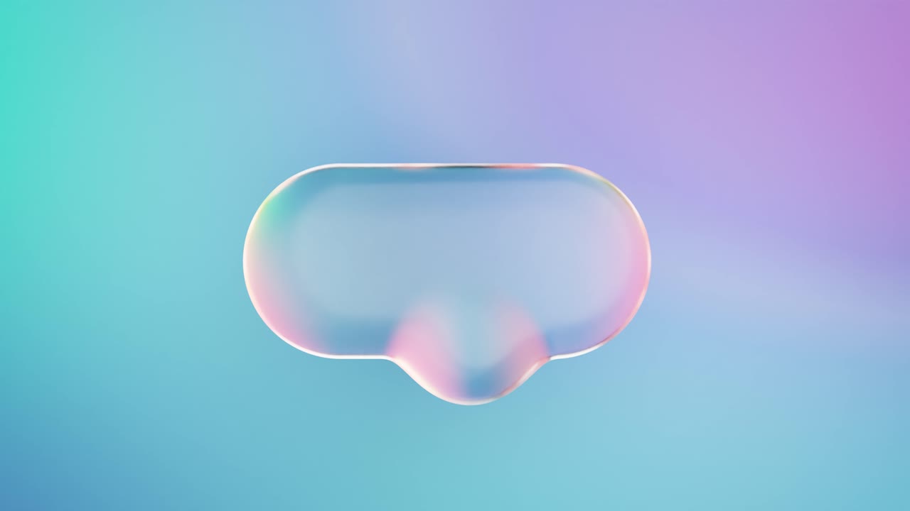 Abstract Iridescent Bubble Shape Morphing on Gradient Background