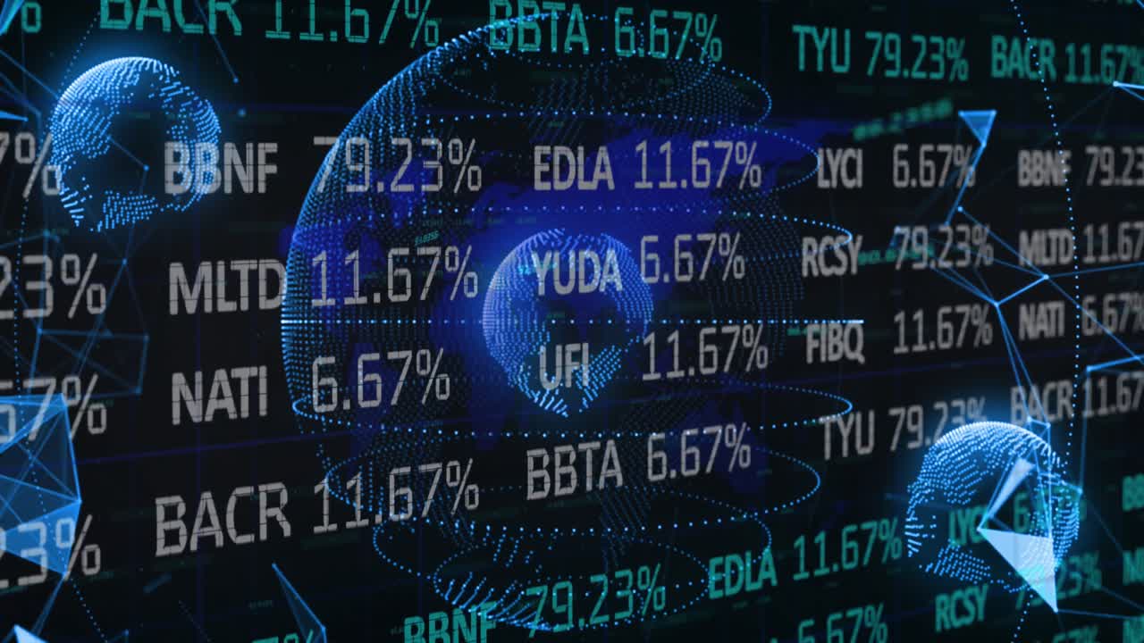 animación del procesamiento de datos en todo el mundo