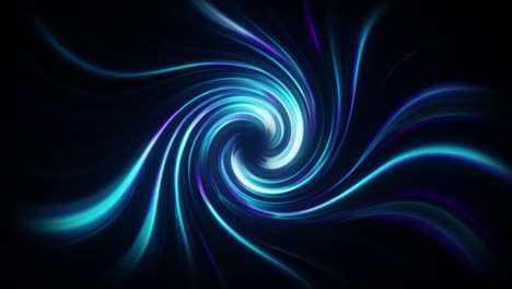 abstract background. bright swirl on black background. the concept of space - time. cold blue color. 3d animation.