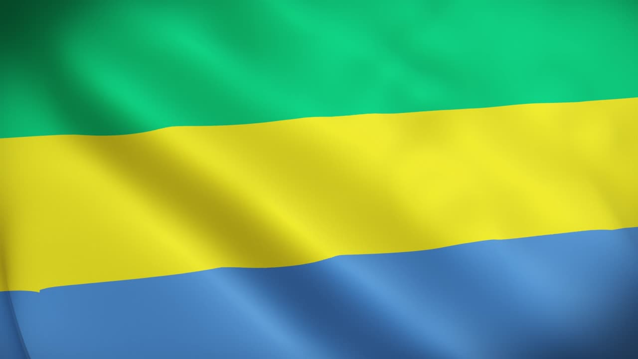 signo animado nacional de gabón 4k, bandera animada de gabón, bandera de gabón ondeando, la bandera nacional de gabon animada.