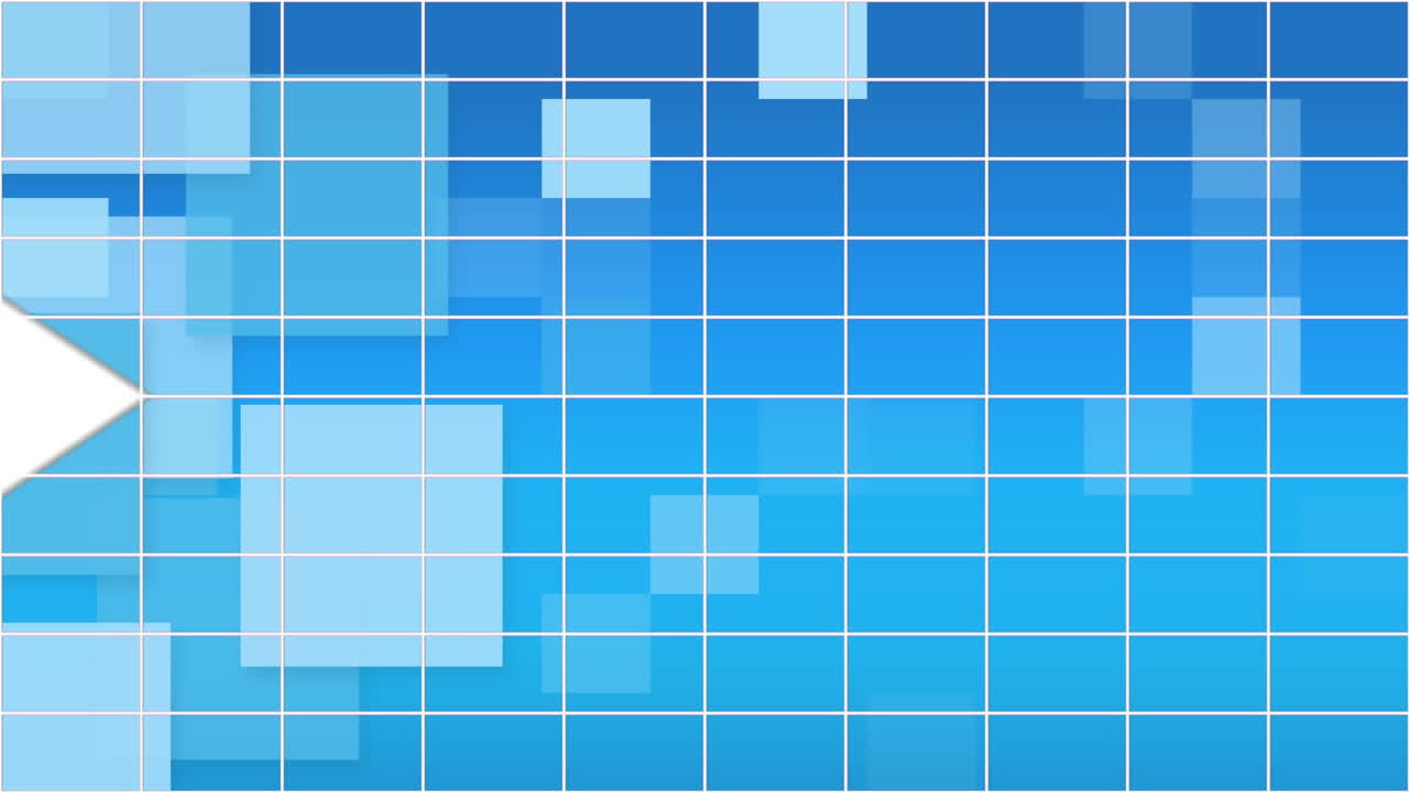 Animation of arrows and squares on blue background
