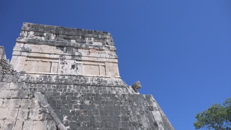 side view of observatory in chichen itza, el caracol in yucatan mexico